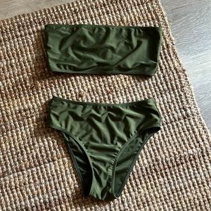 Army Green Highwaisted Bikini Set